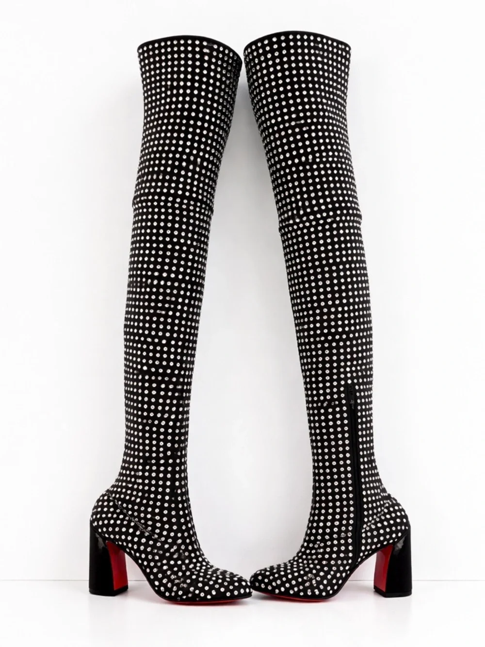 Christian Louboutin 2024 Jane Botta Alta Strass Crystal OTK Tall Boots EU 39.5